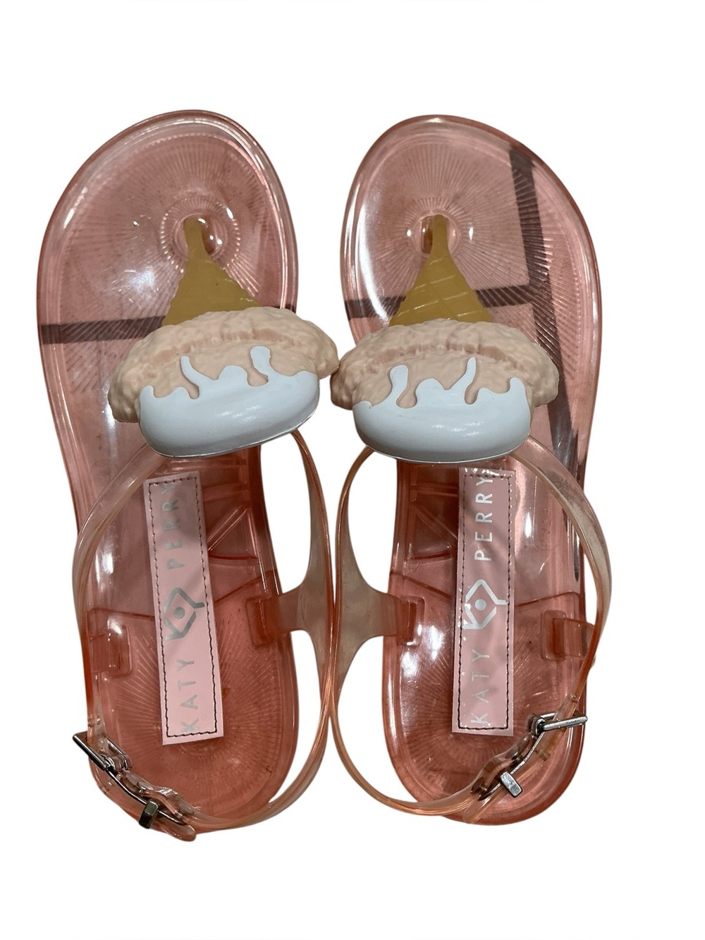 Katy Perry The Sundae Jelly Sandals Pink Ice Cream Cone Thong Size 9. - Picture 11 of 14